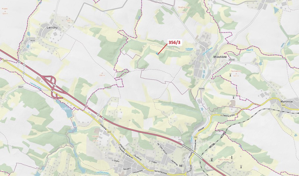 Dražba lesa, 1312 m², Žďár nad Sázavou, Velké Meziříčí