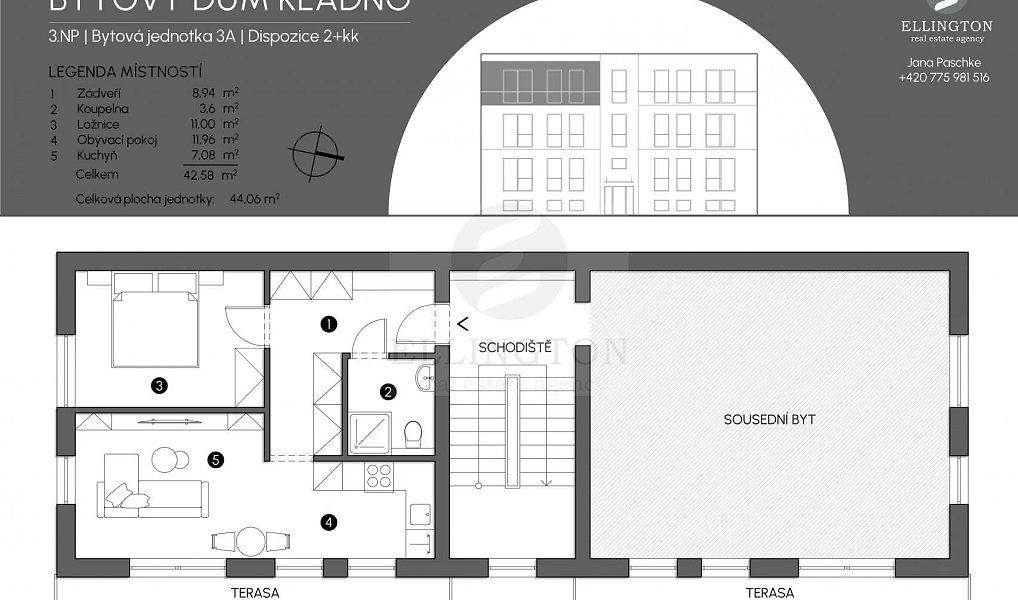 Prodej bytu 2+kk 43 m², Kladno – náhled fotky 10