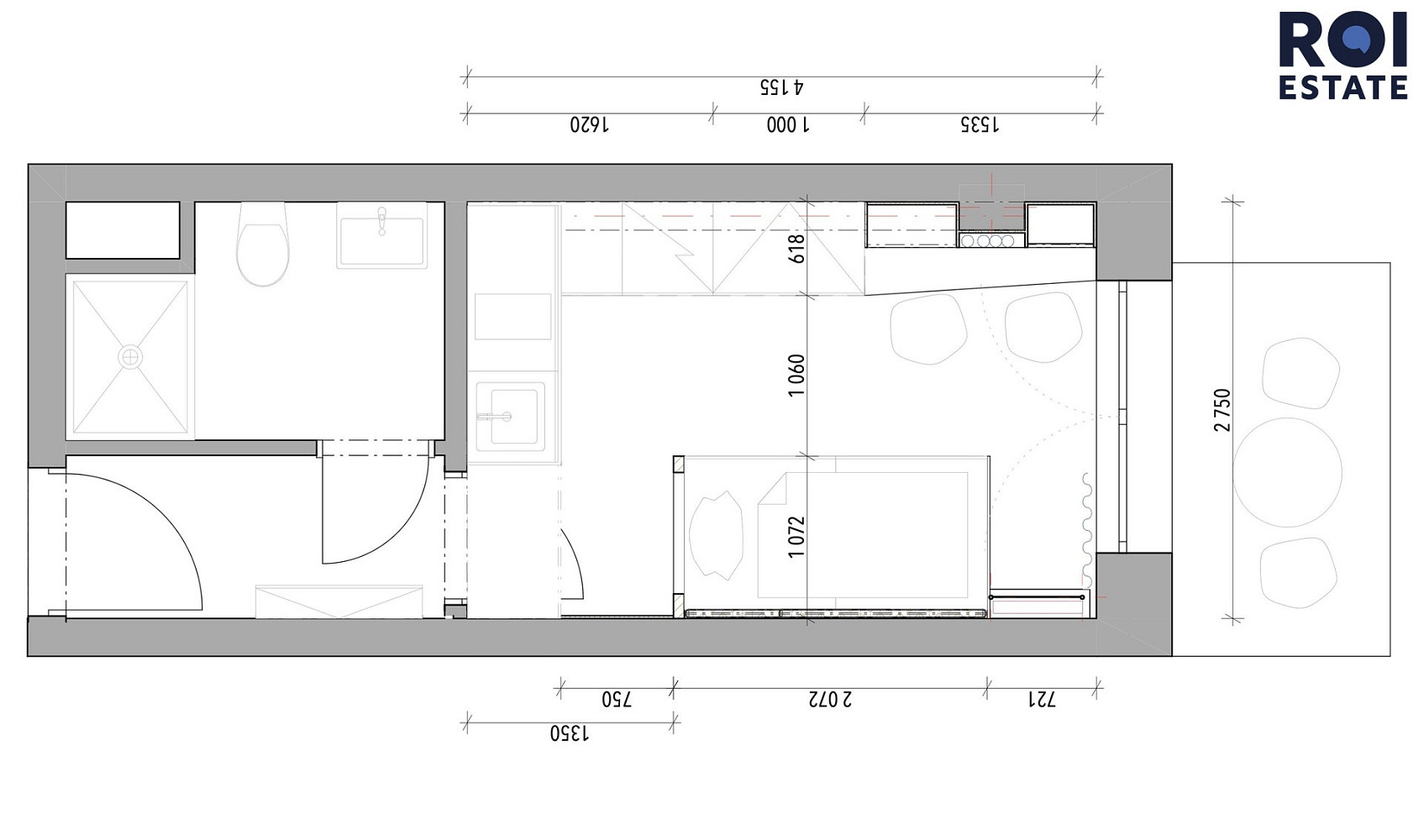 Pronájem bytu 1+kk 18 m² – fotografie 5