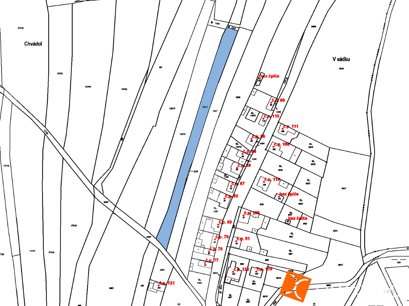 Prodej stavebního pozemku 2 044 m² – pohled 3