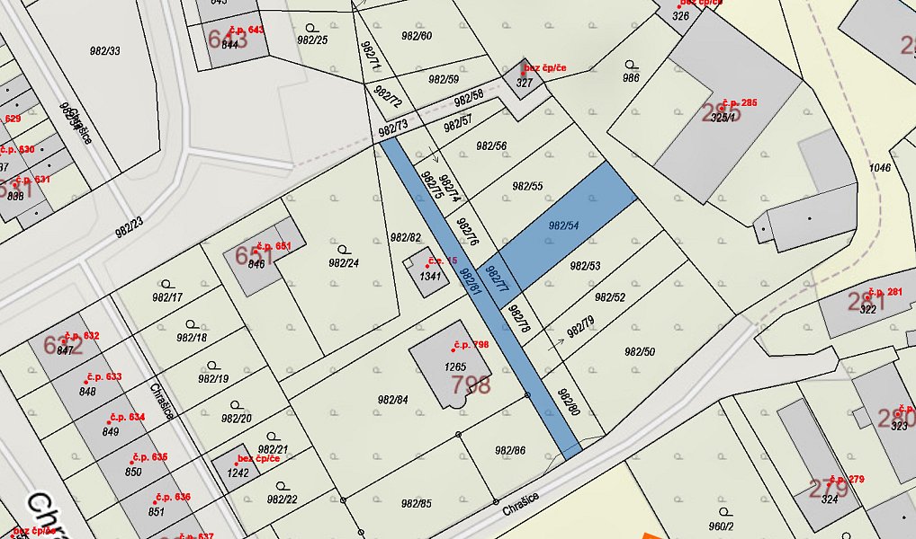 Prodej zahrady 382 m², Chrast – náhled fotky 3