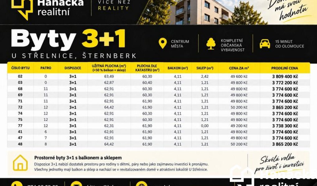 Prodej bytu 3+1 61 m², Šternberk – náhled fotky 2