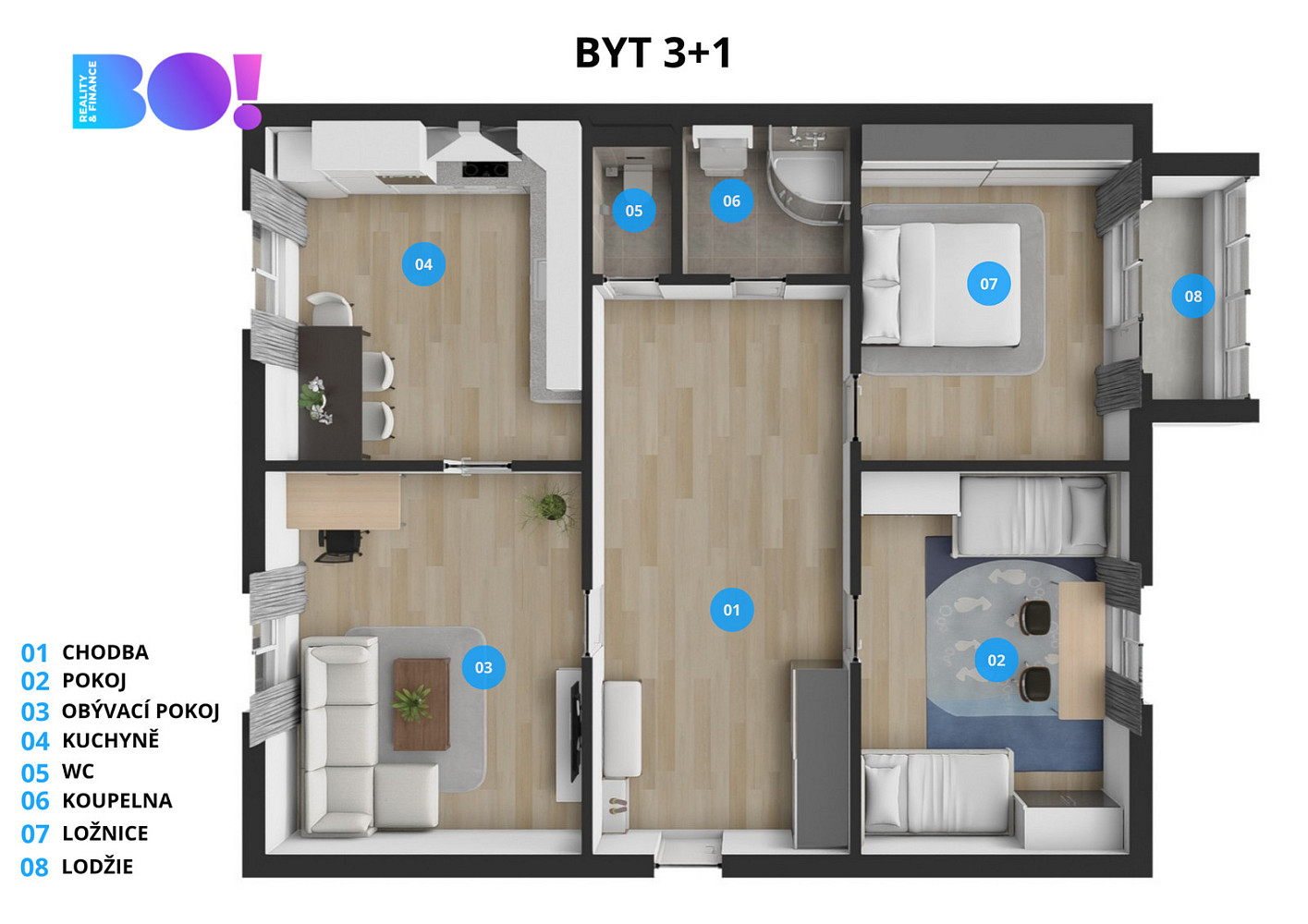 Prodej bytu 3+1 62 m² - Widok 3