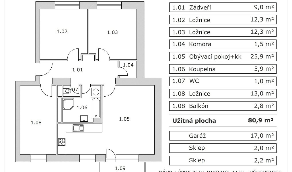Prodej bytu 3+1 81 m², Všechovice – náhled fotky 7