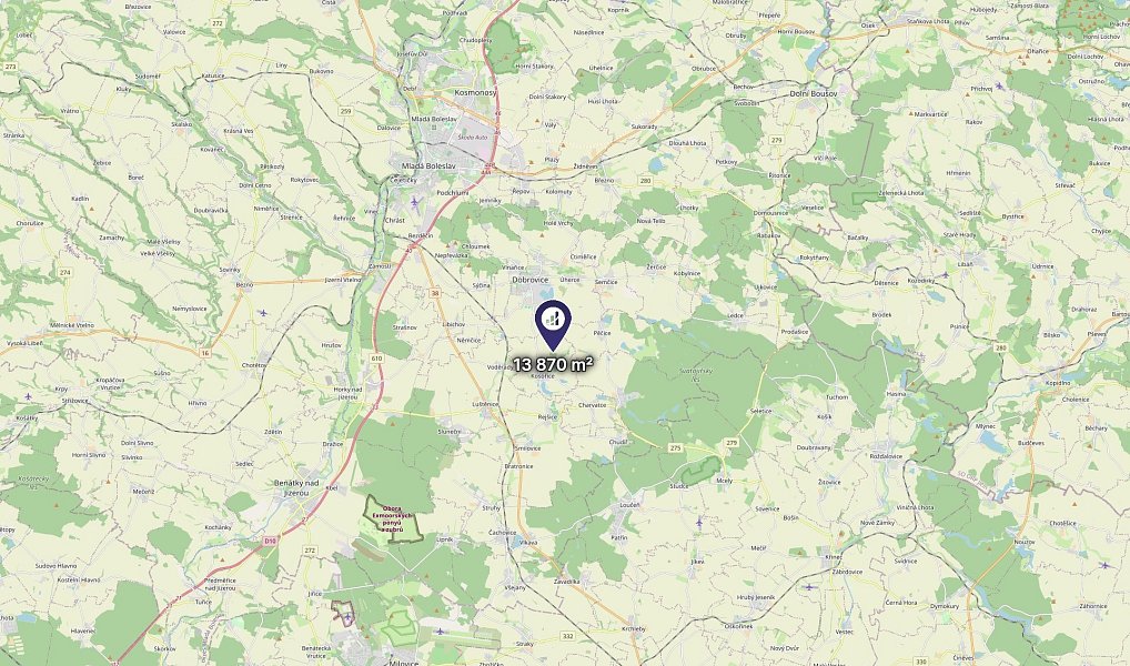 Prodej pole 1 734 m², Kosořice – náhled fotky 3