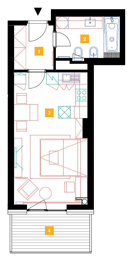 Pronájem bytu 1+kk 36 m² — photo 2
