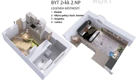 Prodej bytu 2+kk 40 m²