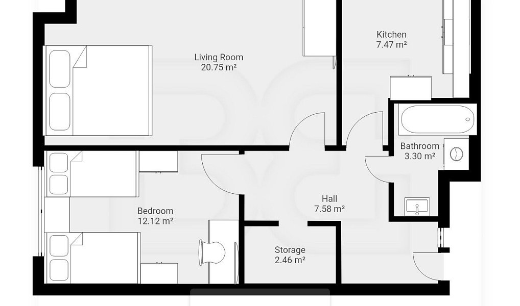 Pronájem bytu 2+1 56 m², Praha – náhled fotky 3