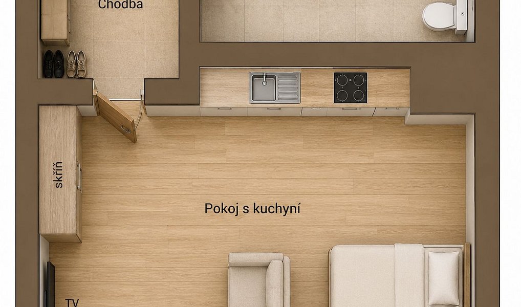 Prodej bytu 1+kk 31 m², Praha – náhled fotky 10