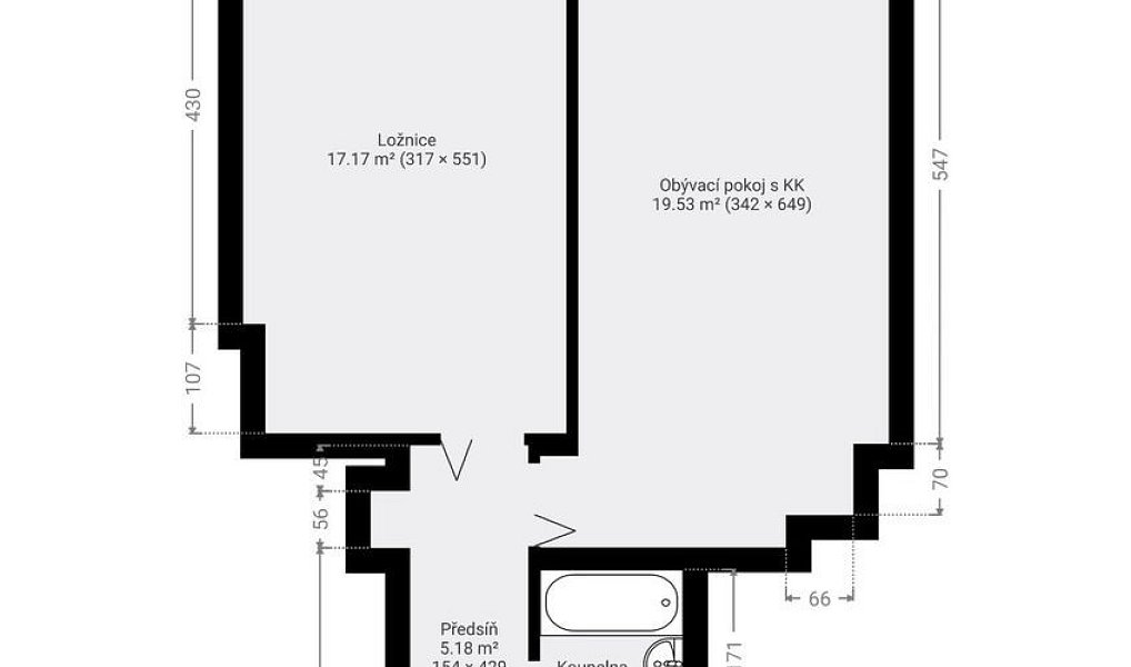 Prodej bytu 2+kk 46 m², Praha – náhled fotky 2
