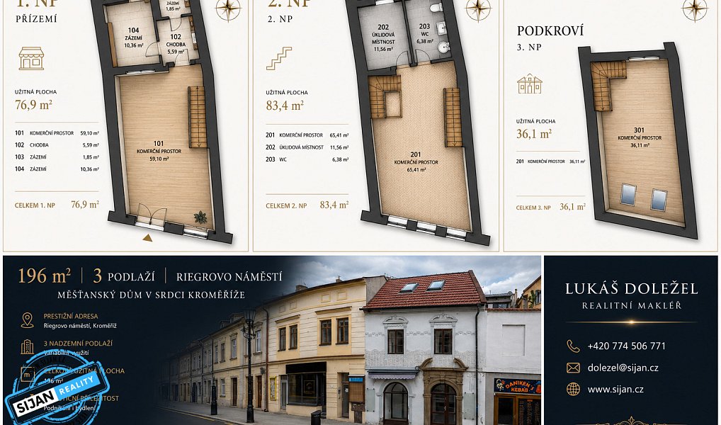Prodej obchodních prostor 196 m², Kroměříž – náhled fotky 2