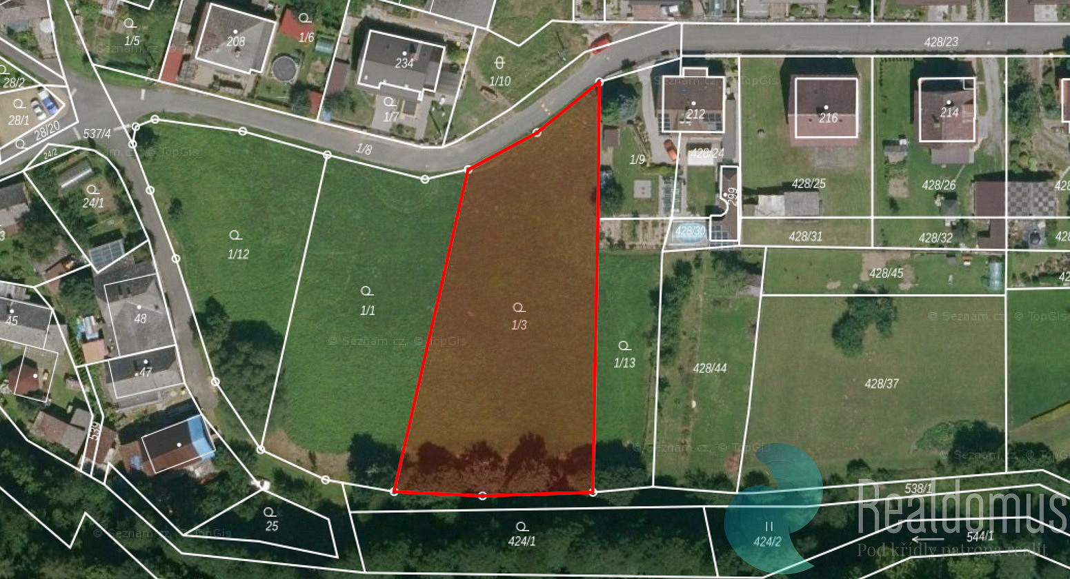 Prodej stavebního pozemku 2 031 m² – fotografie 2