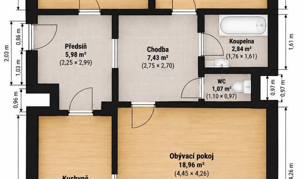 Prodej bytu 3+1 74 m², Teplice – náhled fotky 3