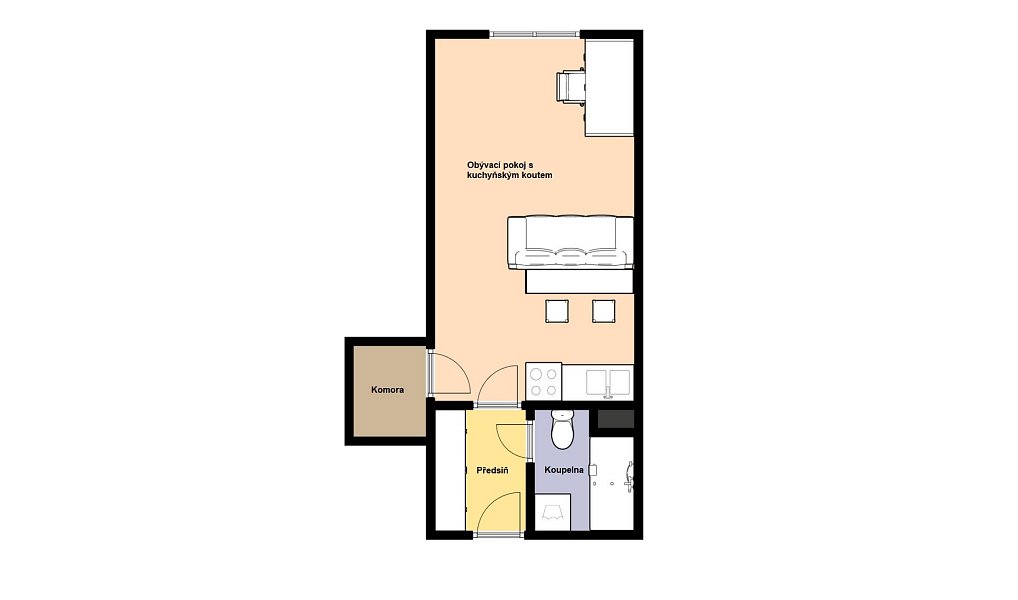 Pronájem bytu 1+kk 29 m², Praha – náhled fotky 2