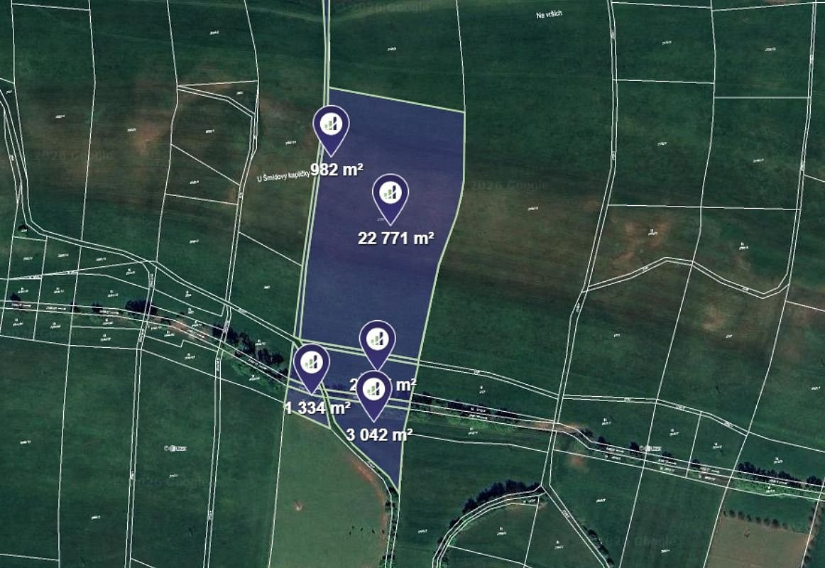 Prodej pole 31 126 m², Čistá u Horek