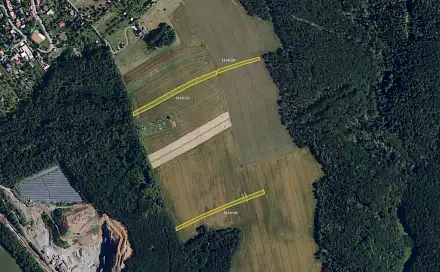 Prodej pole 9 696 m², Omice, okres Brno-venkov