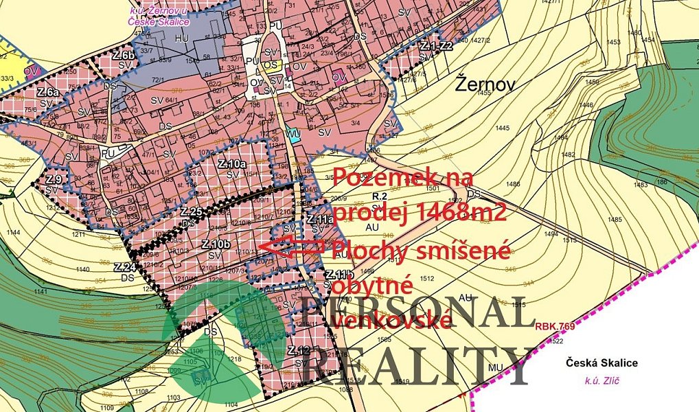 Prodej stavebního pozemku 1 468 m², Žernov – náhled fotky 6