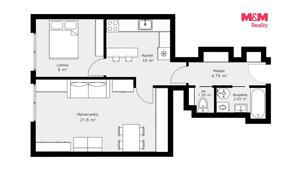 Prodej bytu 2+1 51 m², Kralupy nad Vltavou – náhled fotky 12