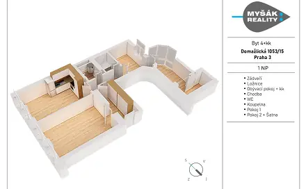 Pronájem bytu 4+kk 85 m²