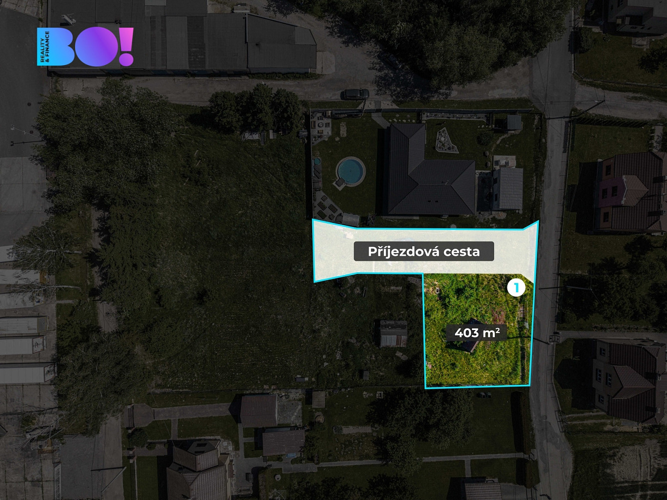 Prodej stavebního pozemku 403 m² – fotografie 3