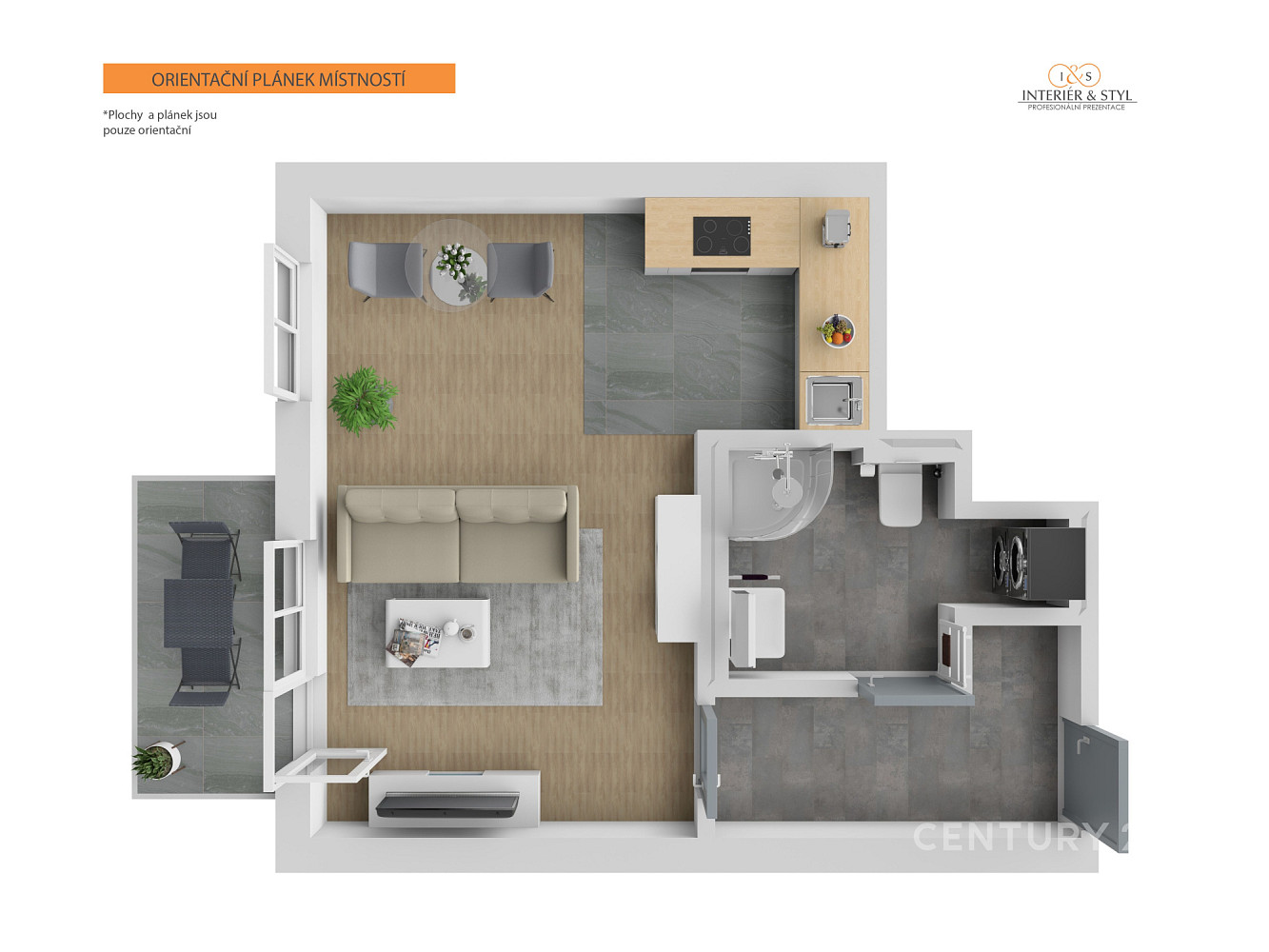 Pronájem bytu 1+kk 32 m² – fotografie 3