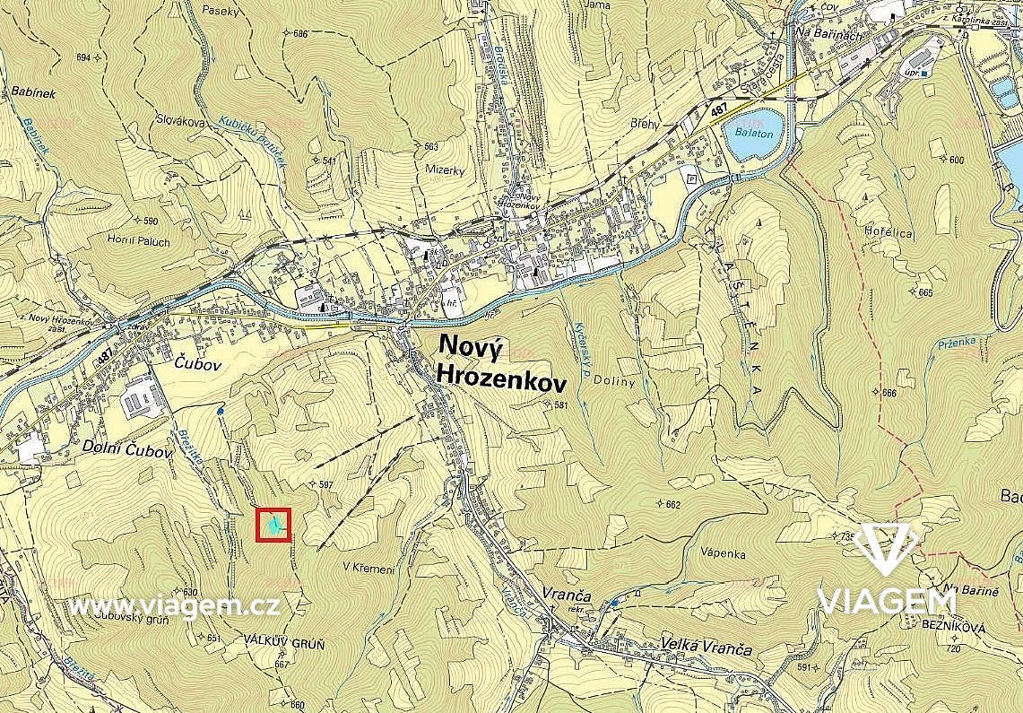 Les 3 516 m², Podíl 25 % o výměře 879 m² – pohled 3