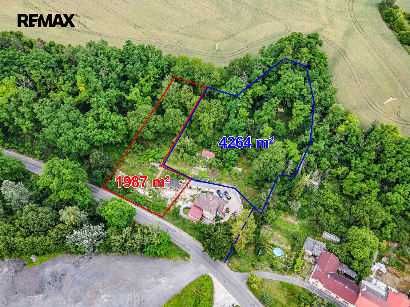 Prodej stavebního pozemku 1 987 m² – pohled 4