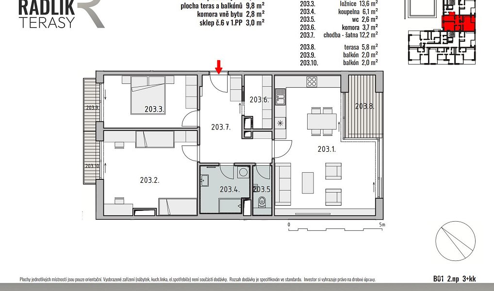 Prodej bytu 3+kk 92 m², Jílové u Prahy – náhled fotky 12