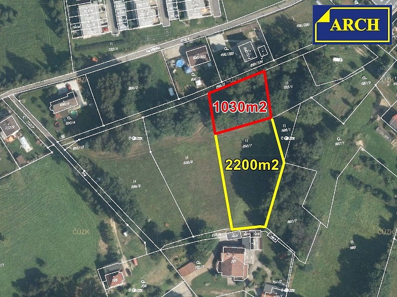 Prodej stavebního pozemku 1 255 m²
