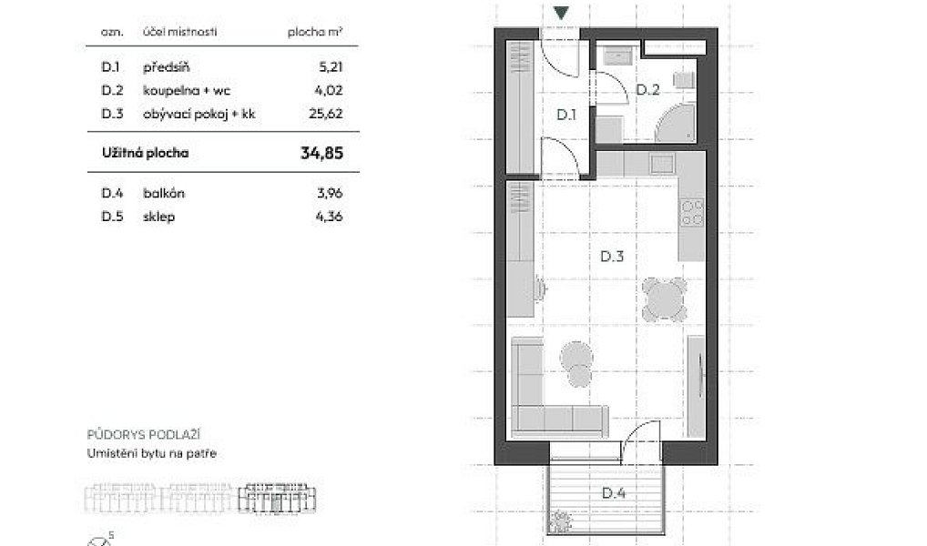 Prodej bytu 1+kk 43 m², Vyškov – náhled fotky 5