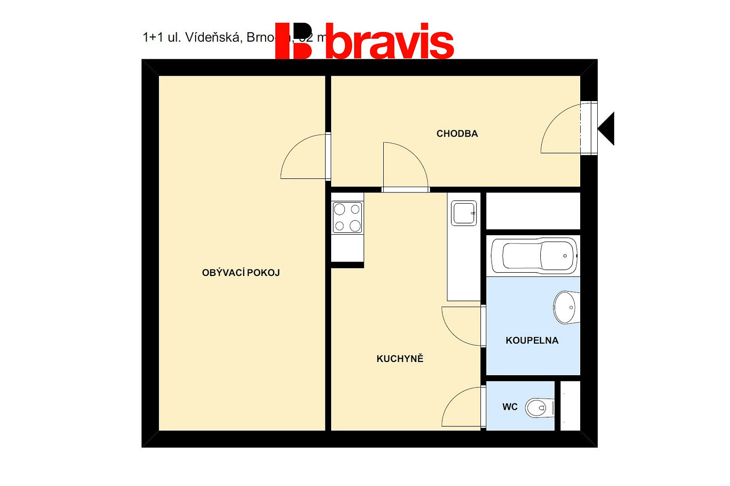 Pronájem bytu 1+1 32 m² – fotografie 5