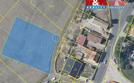 Prodej stavebního pozemku 1 100 m², Hrušovany, okres Chomutov