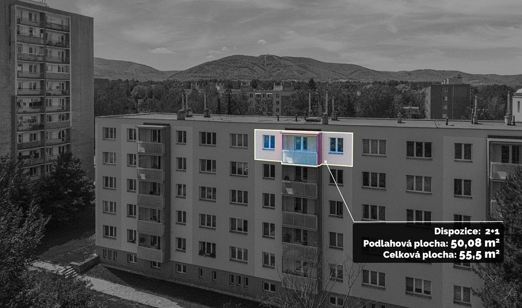 Pronájem bytu 2+1 50 m², Třinec – náhled fotky 2