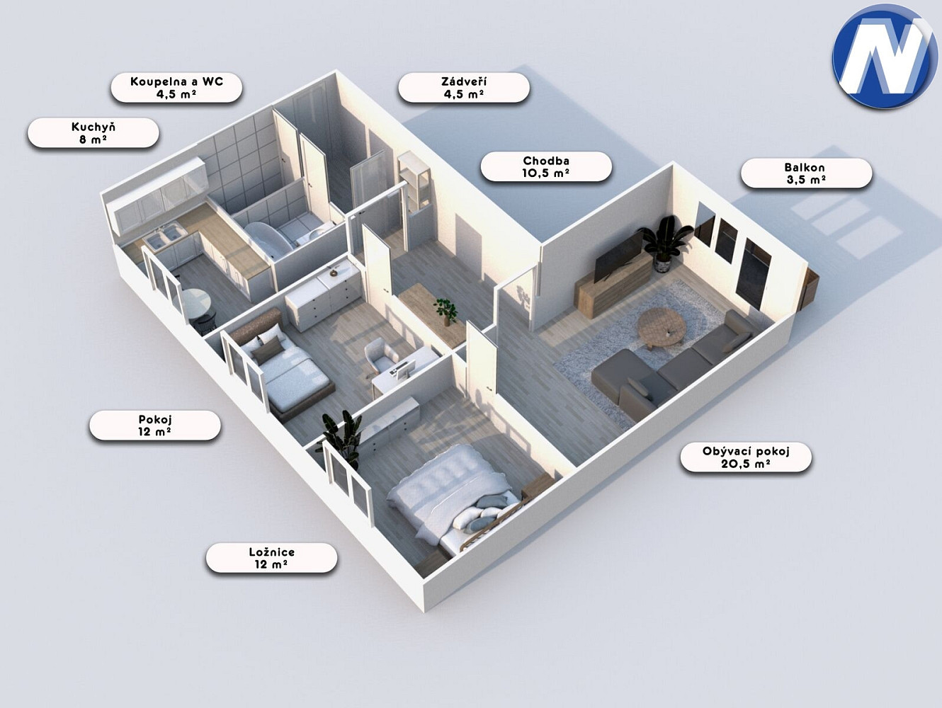 Prodej bytu 3+1 72 m² – fotografie 2