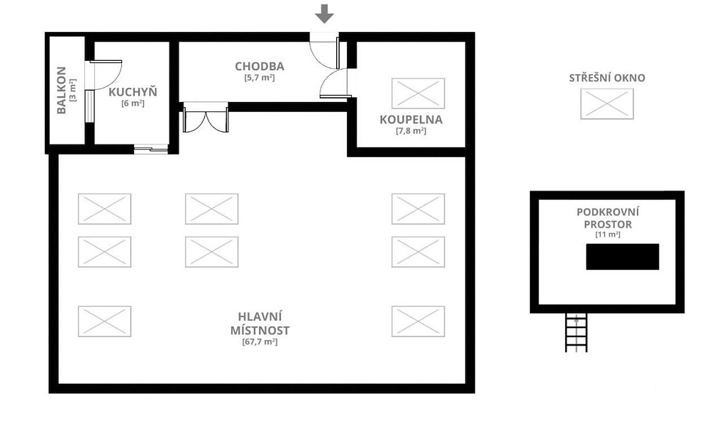 Prodej bytu 1+1 87 m², Praha – náhled fotky 3