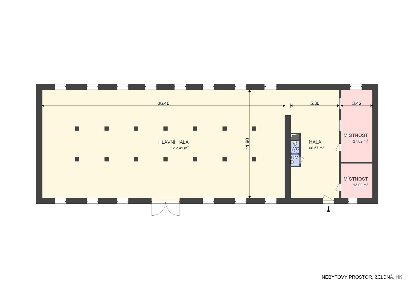 Pronájem skladovacích prostor 413 m² – fotografie 3