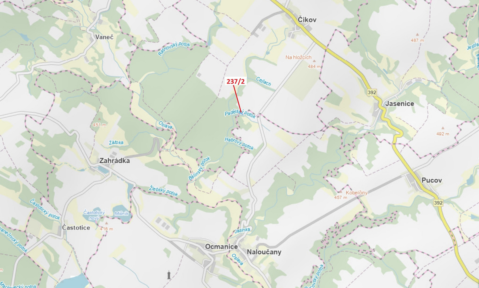Dražba louky 510 m²