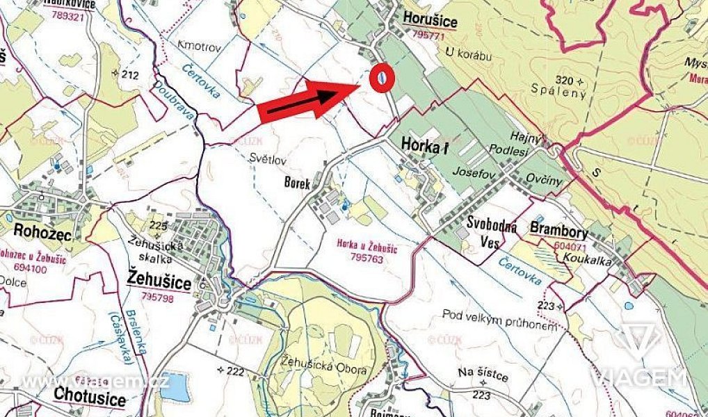 Prodej pole 2 040 m², Horušice – náhled fotky 3