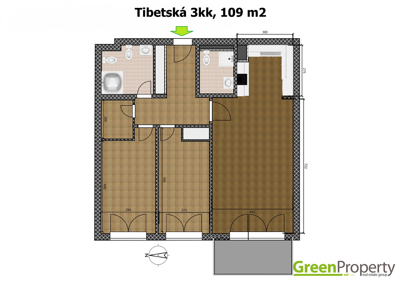 Pronájem bytu 3+kk 109 m² — photo 3