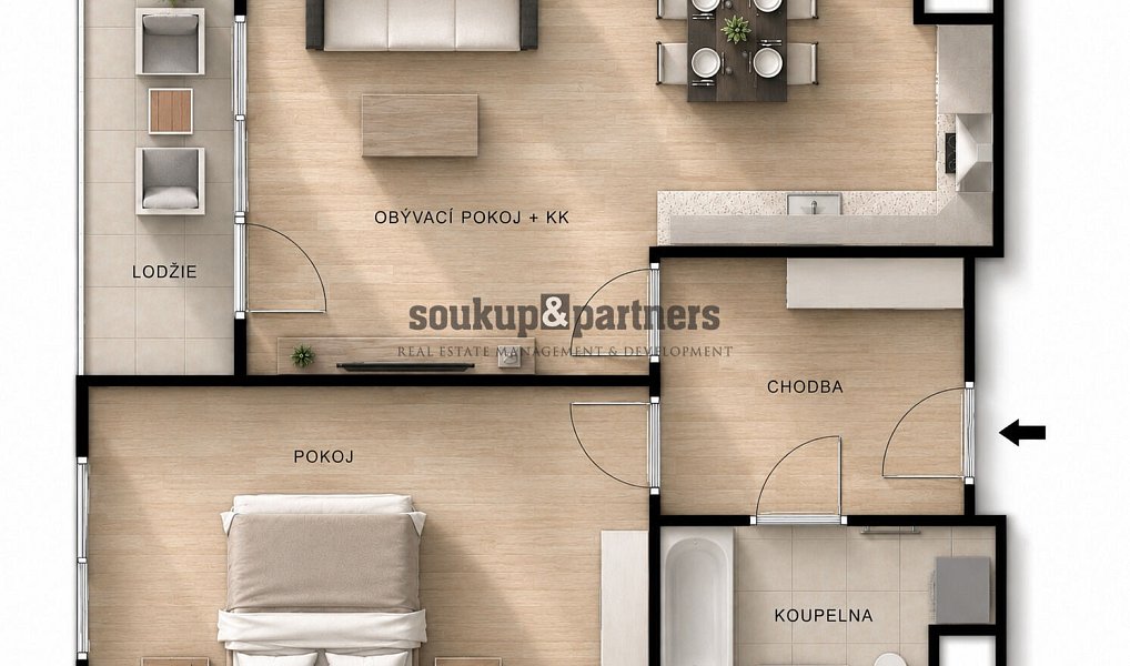 Prodej bytu 2+kk 50 m², Praha – náhled fotky 4