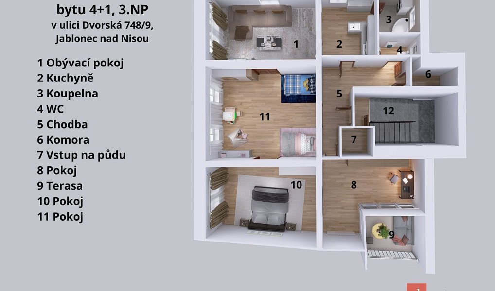 Prodej bytu 4+1 128 m², Jablonec nad Nisou – náhled fotky 4