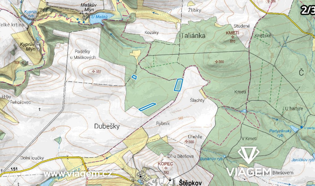 Prodej lesa 12 665 m², Radkovice u Budče – náhled fotky 7