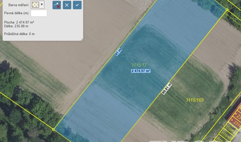 Prodej stavebního pozemku 2 475 m², Týnec nad Sázavou – náhled fotky 3