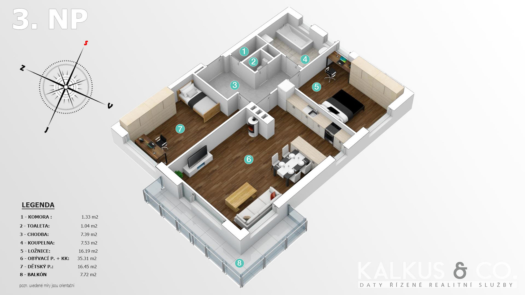 Pronájem bytu 3+kk 85 m² – fotografie 5