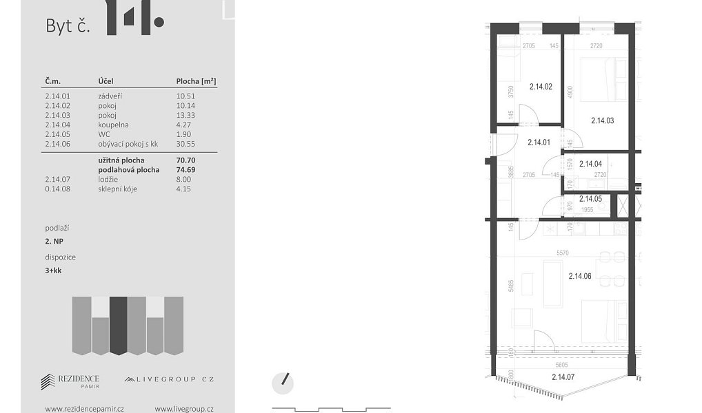 Prodej bytu 3+kk 75 m², Zbýšov – náhled fotky 20
