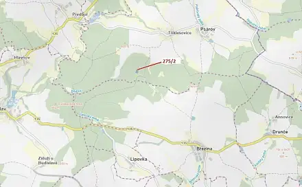 Dražba lesa 4 568 m², Psárov