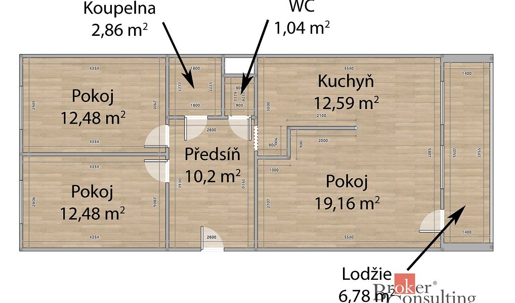 Prodej bytu 3+1 71 m², Beroun – náhled fotky 5