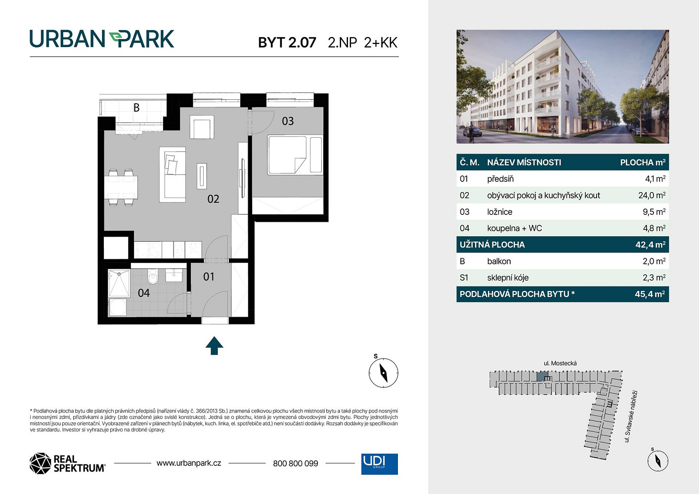 Prodej bytu 2+kk 45 m² – fotografie 3