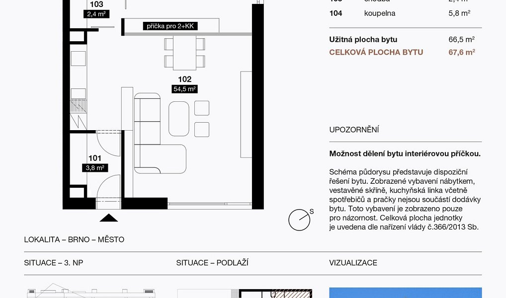 Prodej bytu 2+kk 68 m², Brno – náhled fotky 5