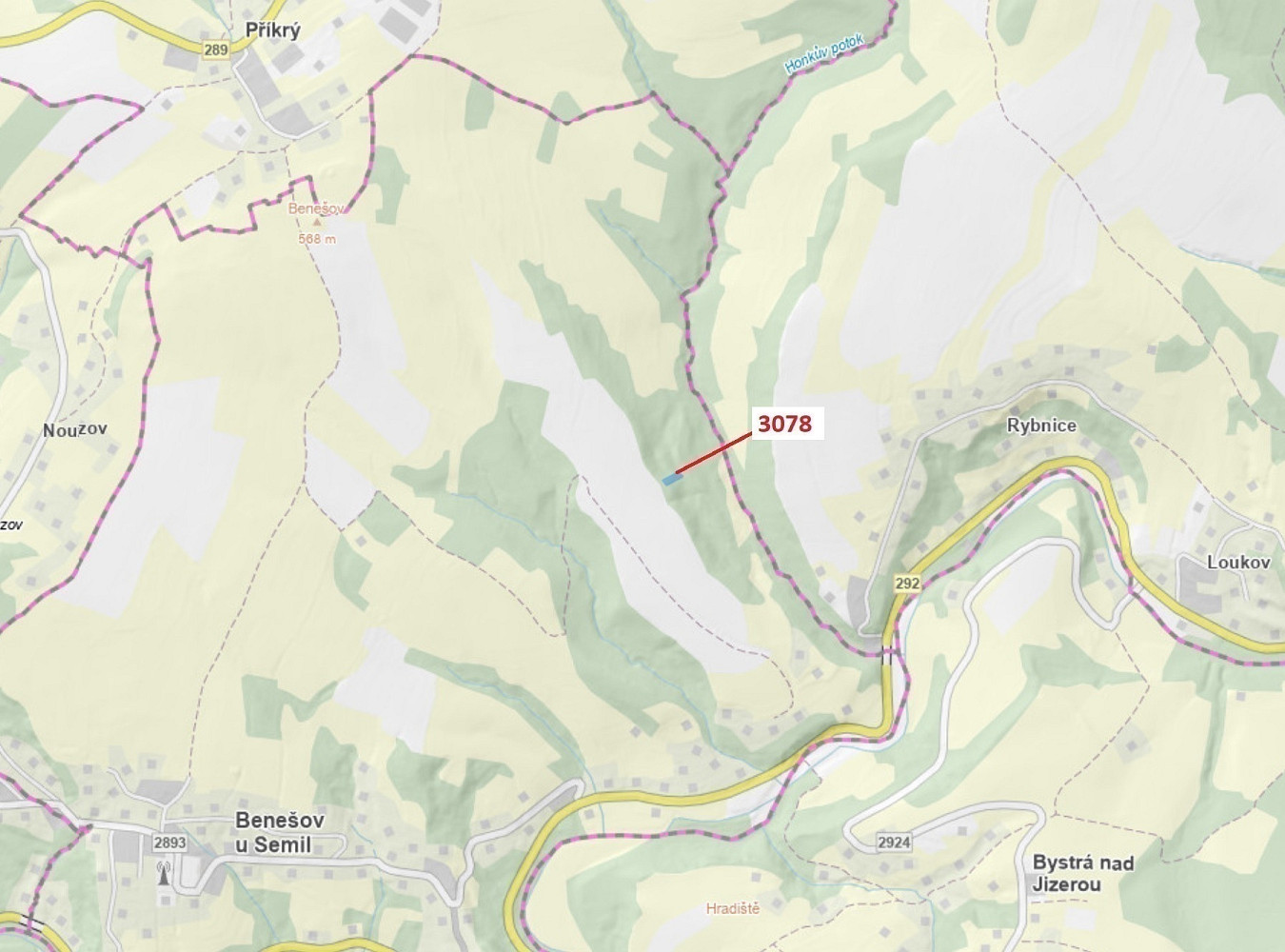 Dražba lesa 1 110 m²